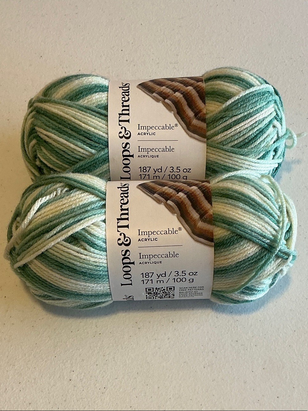 Loops & Threads Impeccable Yarn in Sage Multi - 2 Pack
